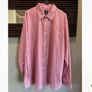 Johnnie-O Prep-Formance Pink & White Gingham Shirt XXL